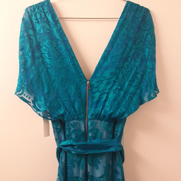 alice and olivia turquoise dress
